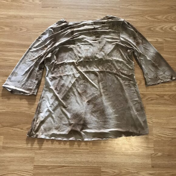 Venezia Tunic Women Brown Tie Dye With Embellished Waist 14/16 Polyester Spandex - Picture 2 of 10